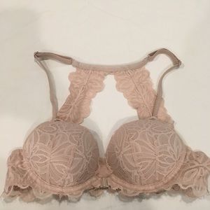 Nude lace push up bra